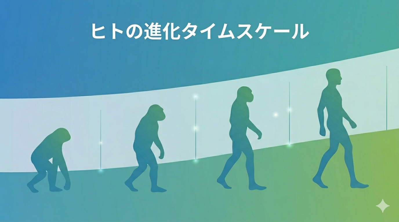 700万年・30万年・1万年｜人類進化の時間スケールをざっくり理解する
