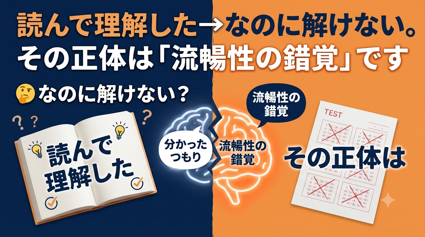 読んで理解した→なのに解けない。その正体は「流暢性の錯覚」です